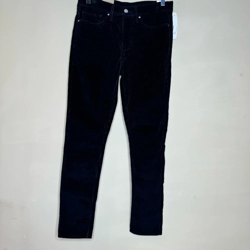 Levis 311 Shaping Skinny Corduroy Pants Black Midrise Jeans Women Sz 30x30 NEW